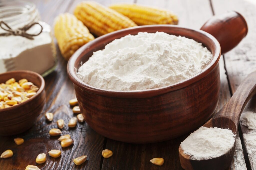 maize starch powder texture close view